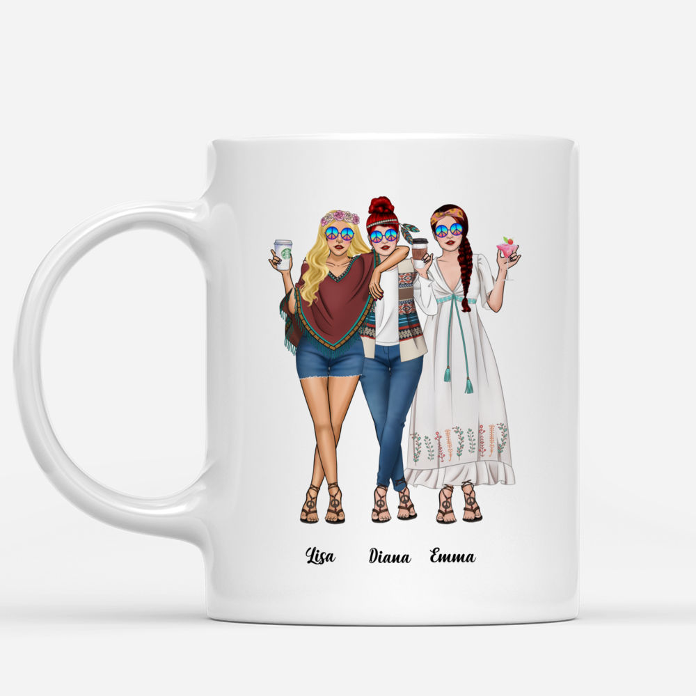 Personalized Mug - Up to 5 Girls - Besties - Just Remember If We Get Caught, Youre Deaf And I Dont Speak English_1