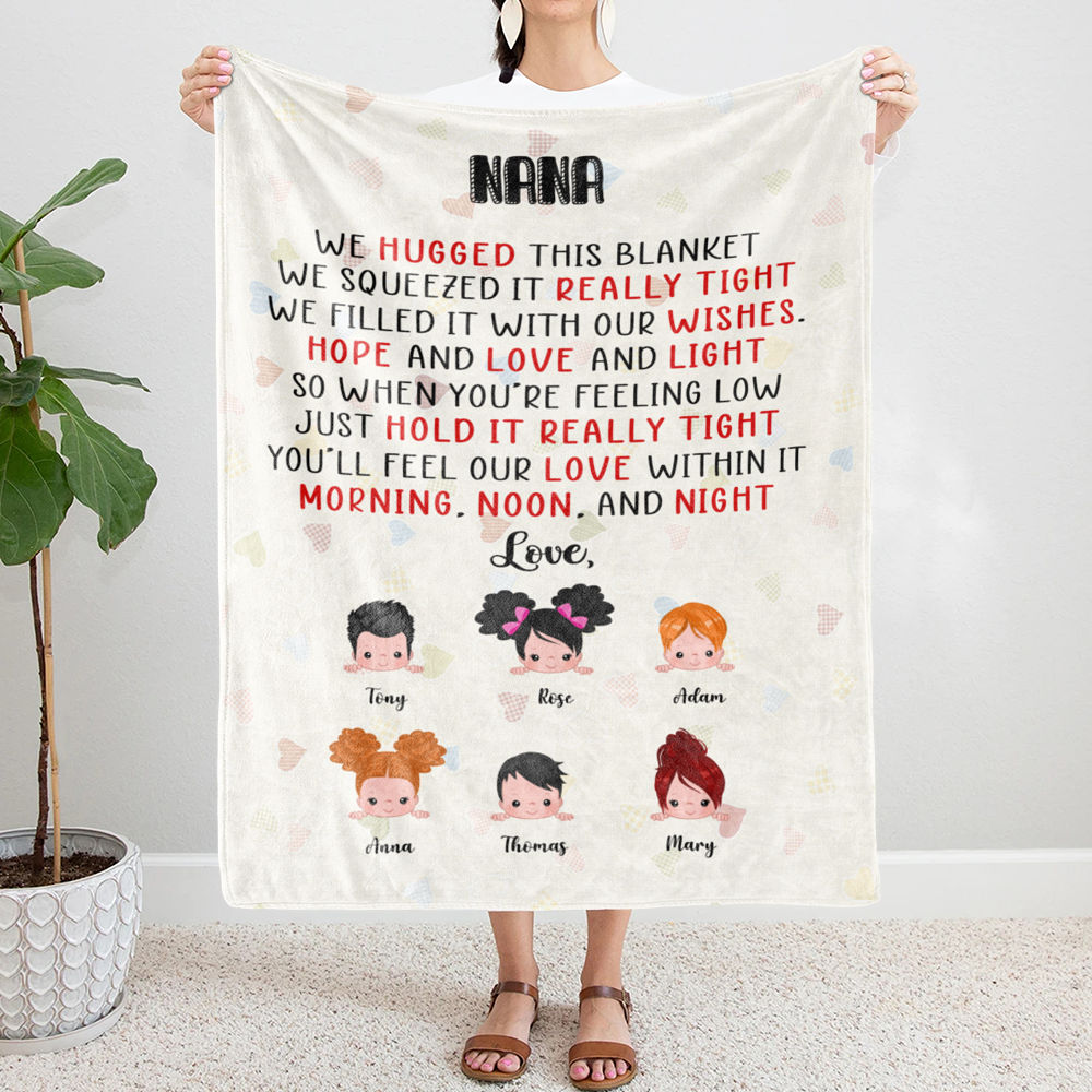 Personalized Blanket - Up to 9 Kids - We Hugged This Blanket