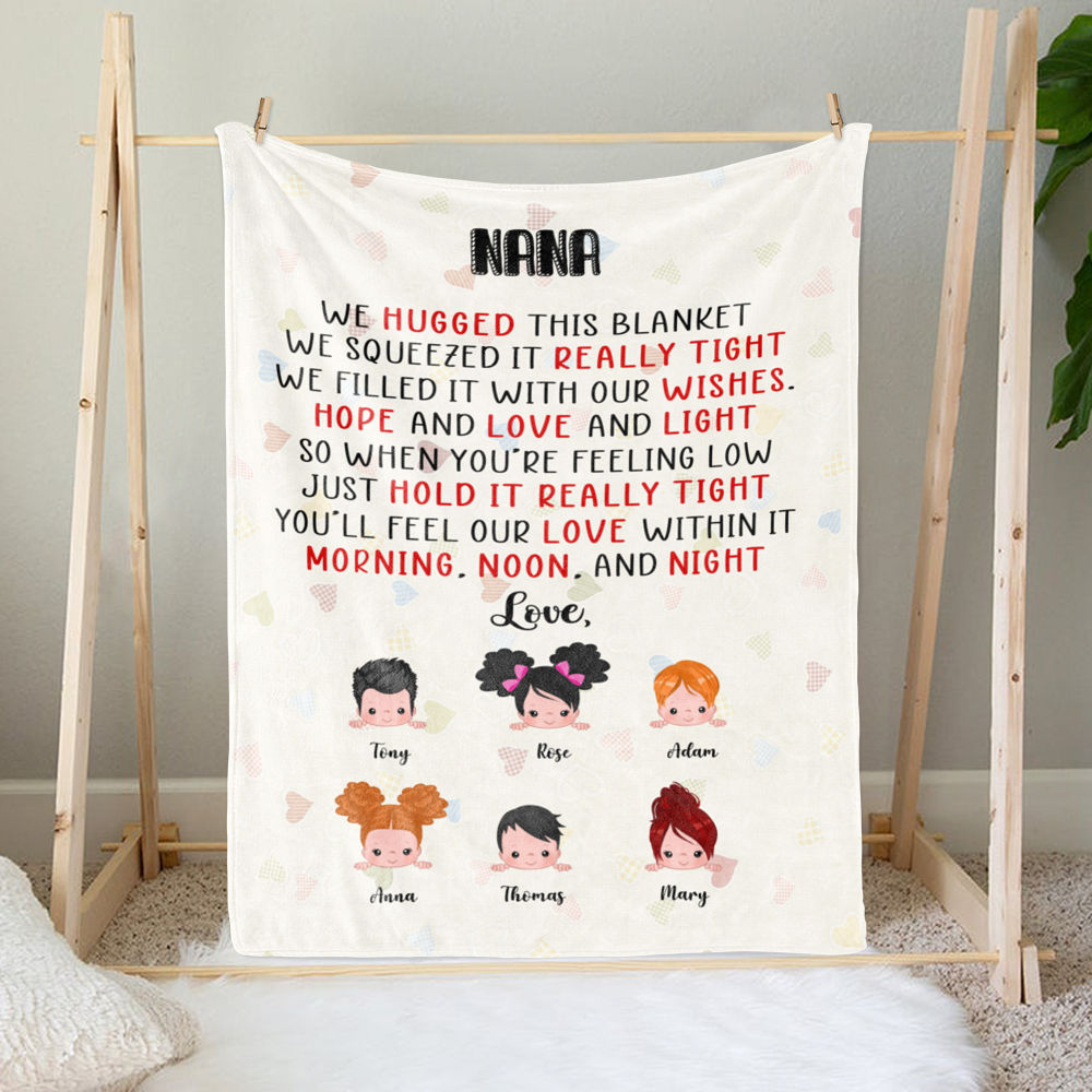 Personalized Blanket - Up to 9 Kids - We Hugged This Blanket_1