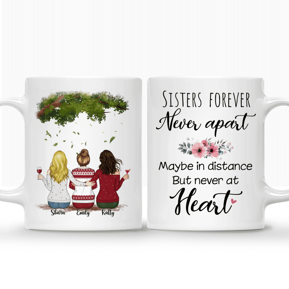 Personalized Mug - Up to 5 Women - Sisters forever, never apart ...