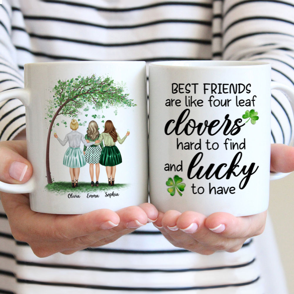 Besties Are Like Four-Leaf Clovers, Personalized Tumbler, Gifts For Be -  GoDuckee