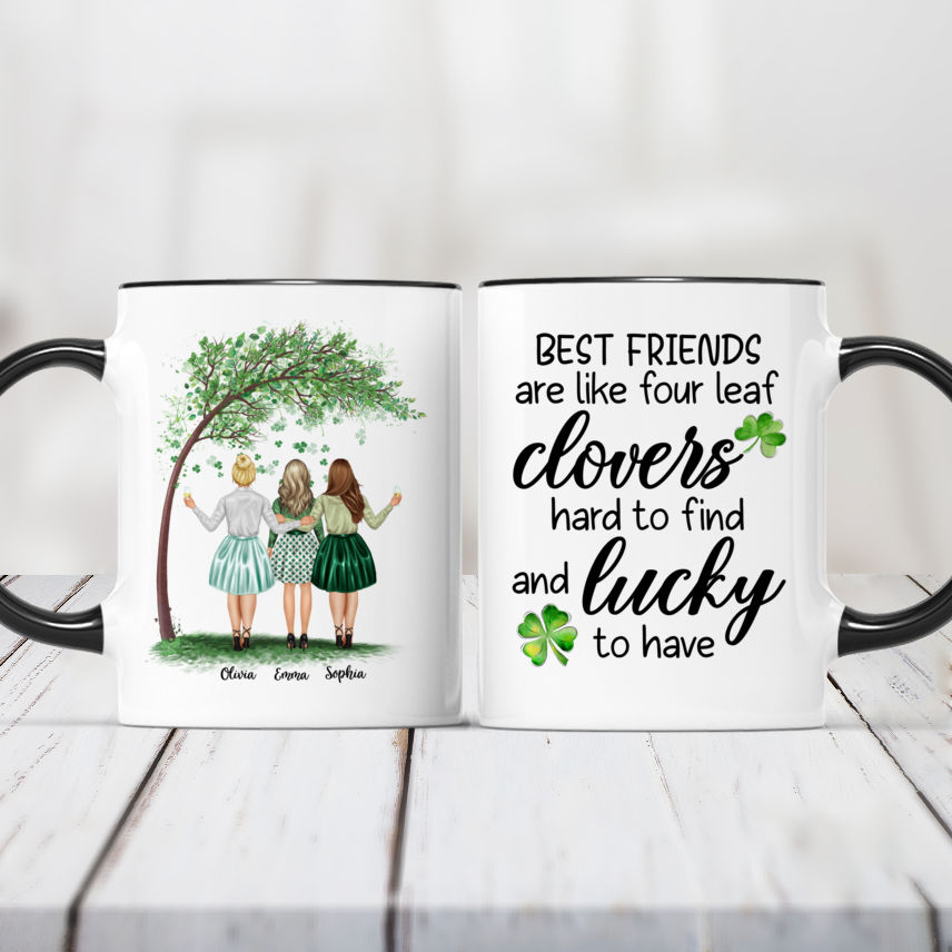 Besties Are Like Four-Leaf Clovers, Personalized Tumbler, Gifts For Be -  GoDuckee