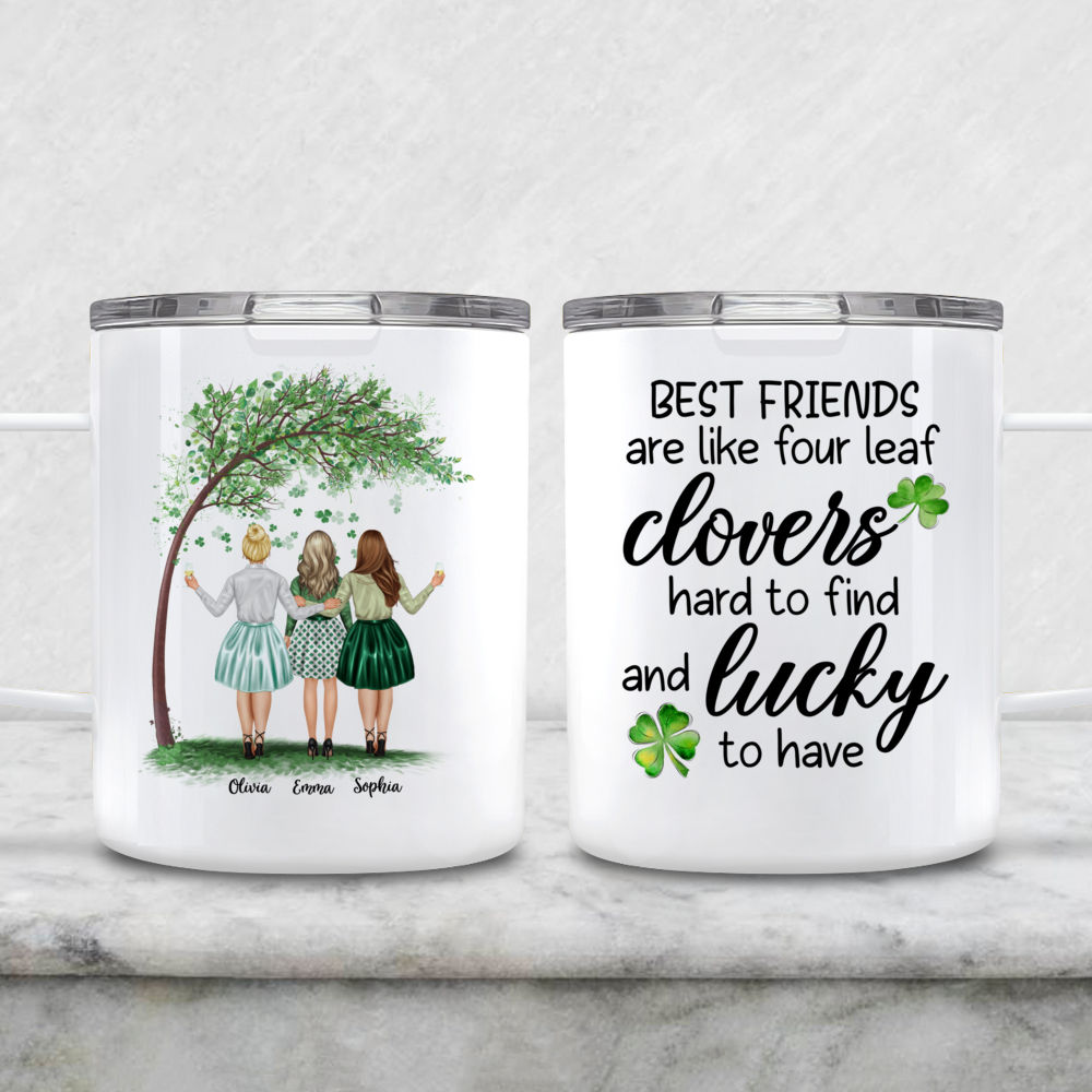 Besties Are Like Four-Leaf Clovers, Personalized Tumbler, Gifts For Be -  GoDuckee