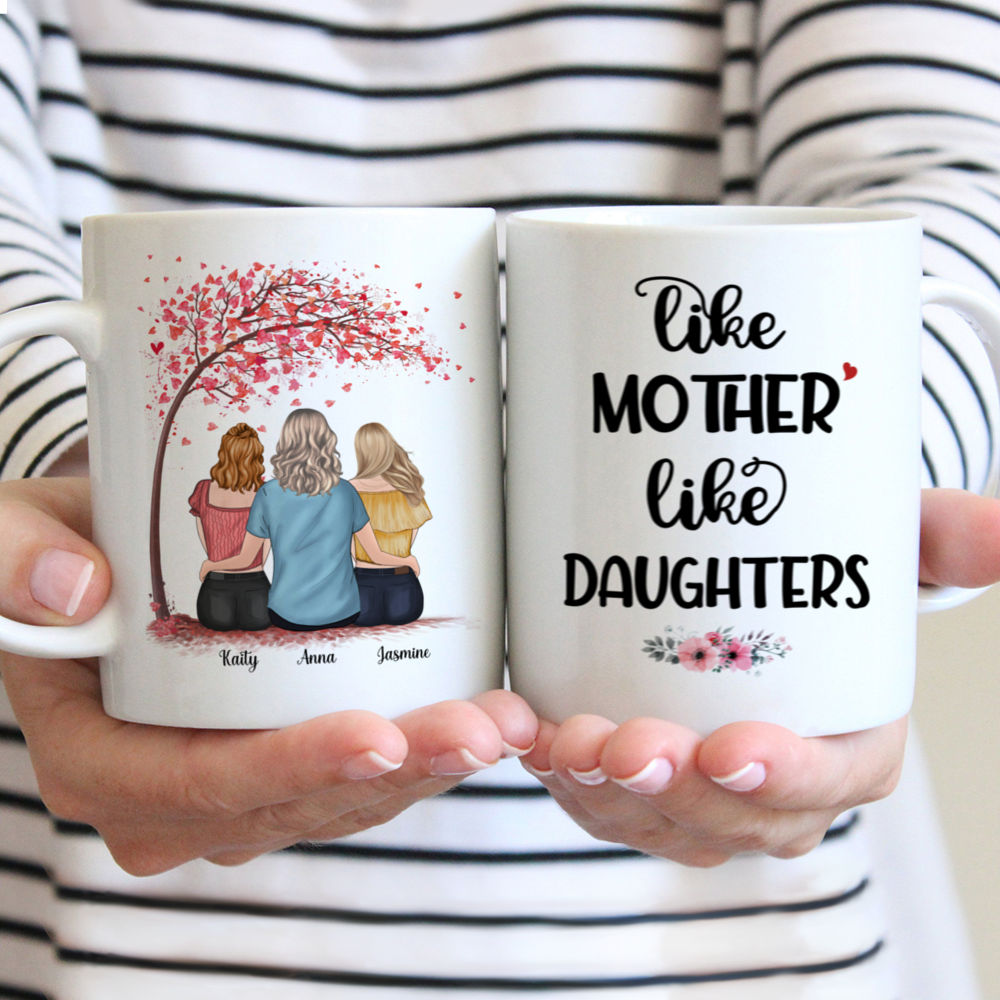 Personalized Mug - Mother & Daughter (Pink Tree) - First My Mother Forever My Friend