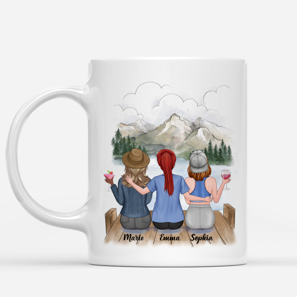 Personalized Mug - Up to 5 Girls - Besties Mug v2 - We'll Be Friends Until We're Old And Senile, Then We'll Be New Best Friends_1