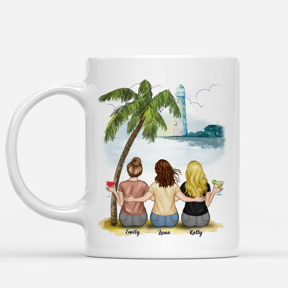 Personalized Mug - Up to 5 Women - We'll Be Friends Until We're Old And Senile, Then We'll Be New Best Friends (Beach BG)_1