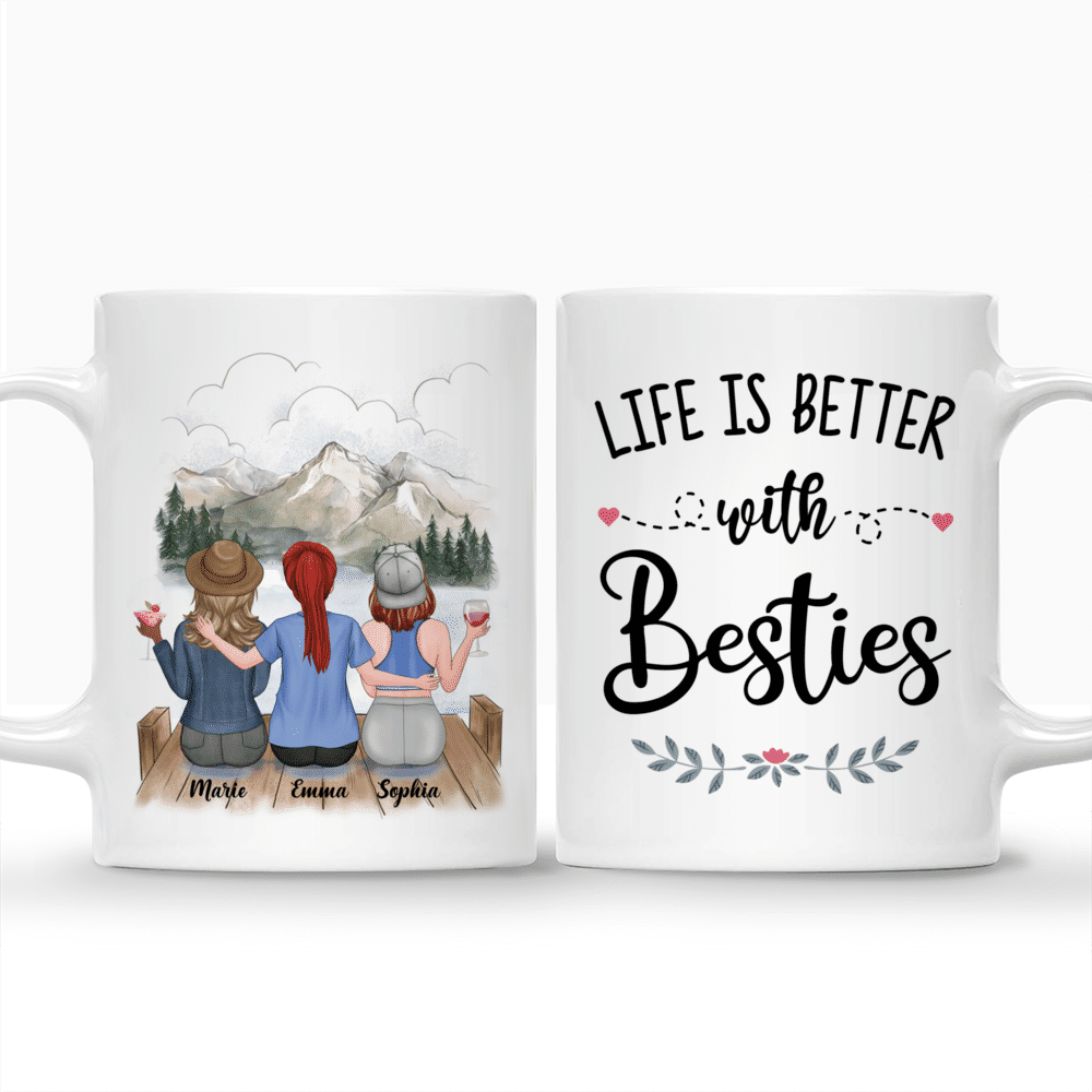 Personalized Mug - Up to 5 Girls - Besties Mug v2 - Life Is Better With Besties_3