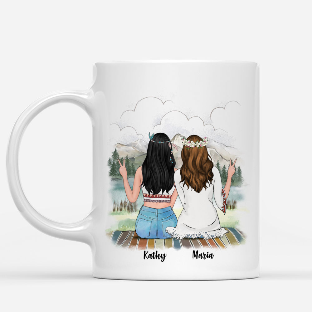 Personalized Mug - Boho Hippie Bohemian Up To 5 - Because Of You I Laugh A Little Harder Cry A Little Less And Smile A Lot More_1