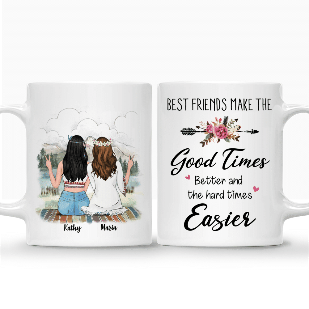Personalized Mug - Boho Hippie Bohemian Up To 5 - Best Friends Make The Good Times Better And The Hard Times Easier_3