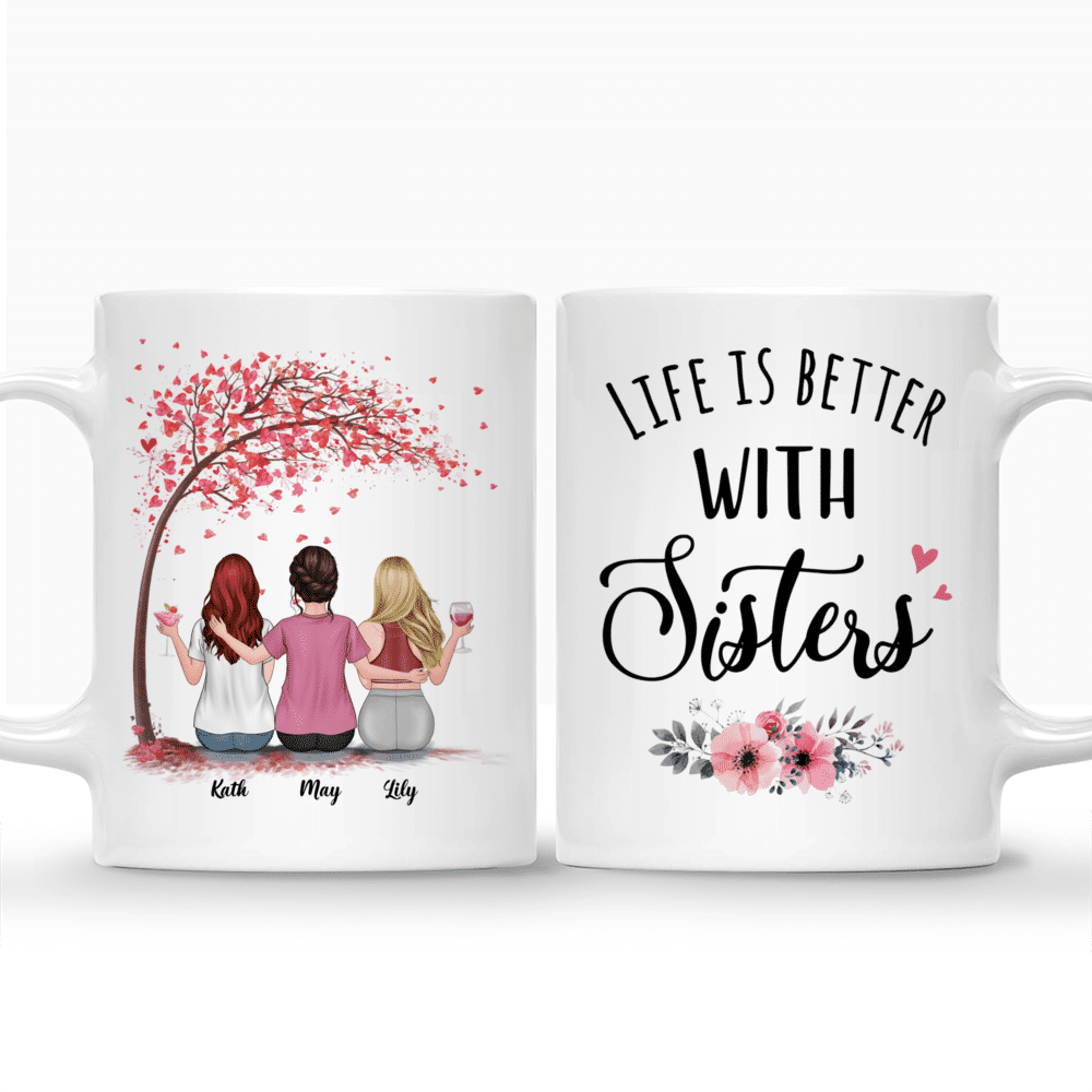 Personalized Mug - Up to 5 Girls - Besties Mug - Love - Life Is Better With Sisters_3