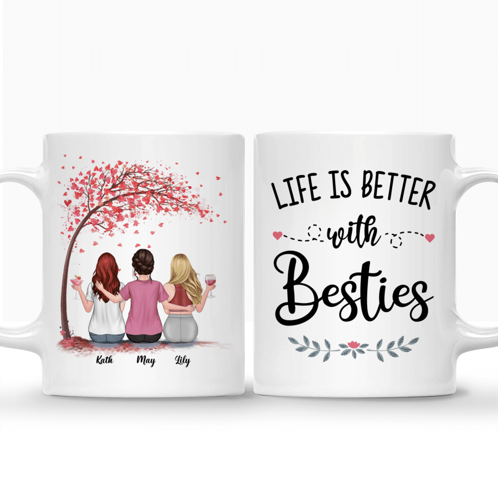Personalized Mug - Up to 5 Girls - Besties Mug - Love - Life Is Better With Besties_3