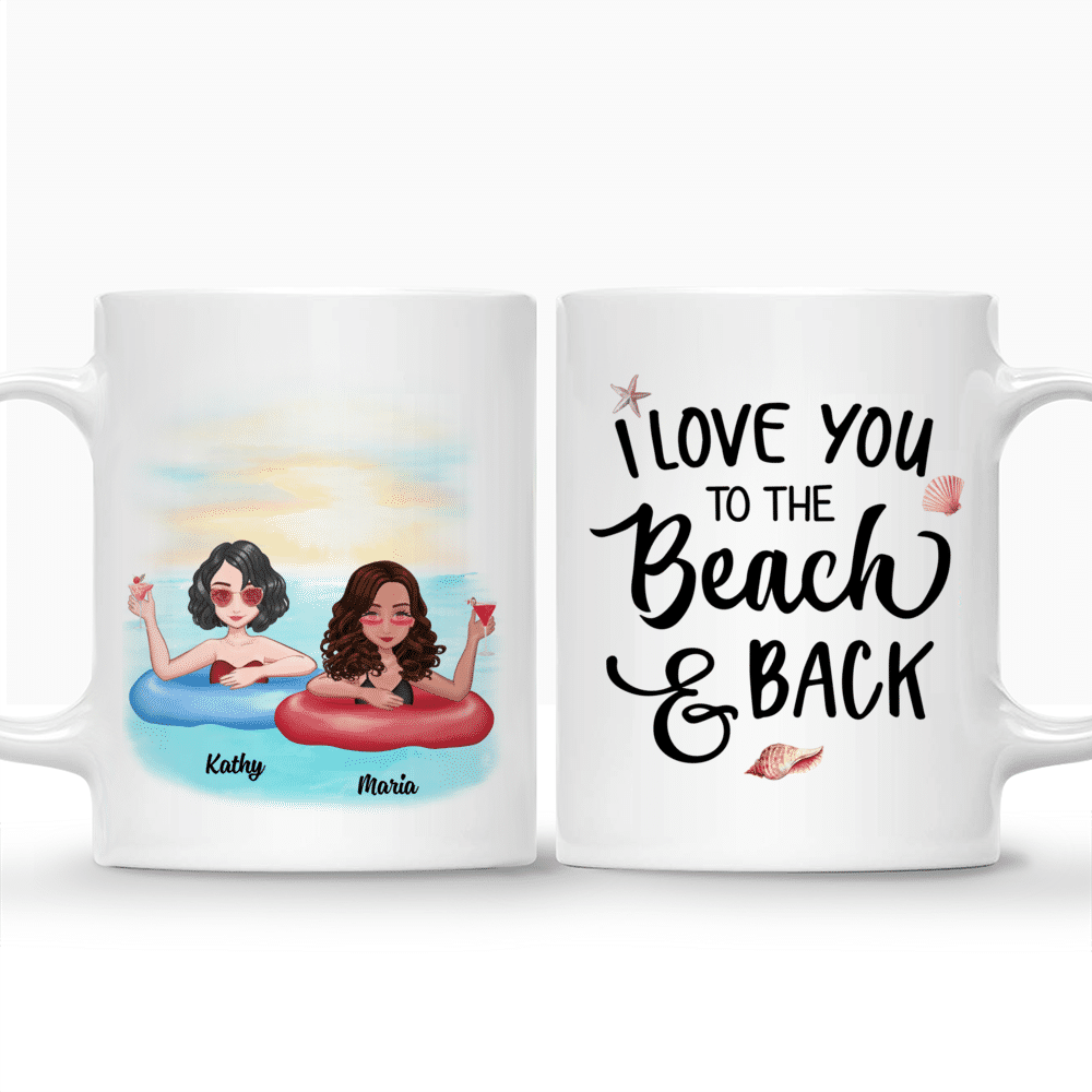 Personalized Mug - Funny Swimming - I Love You To The Beach And Back_3