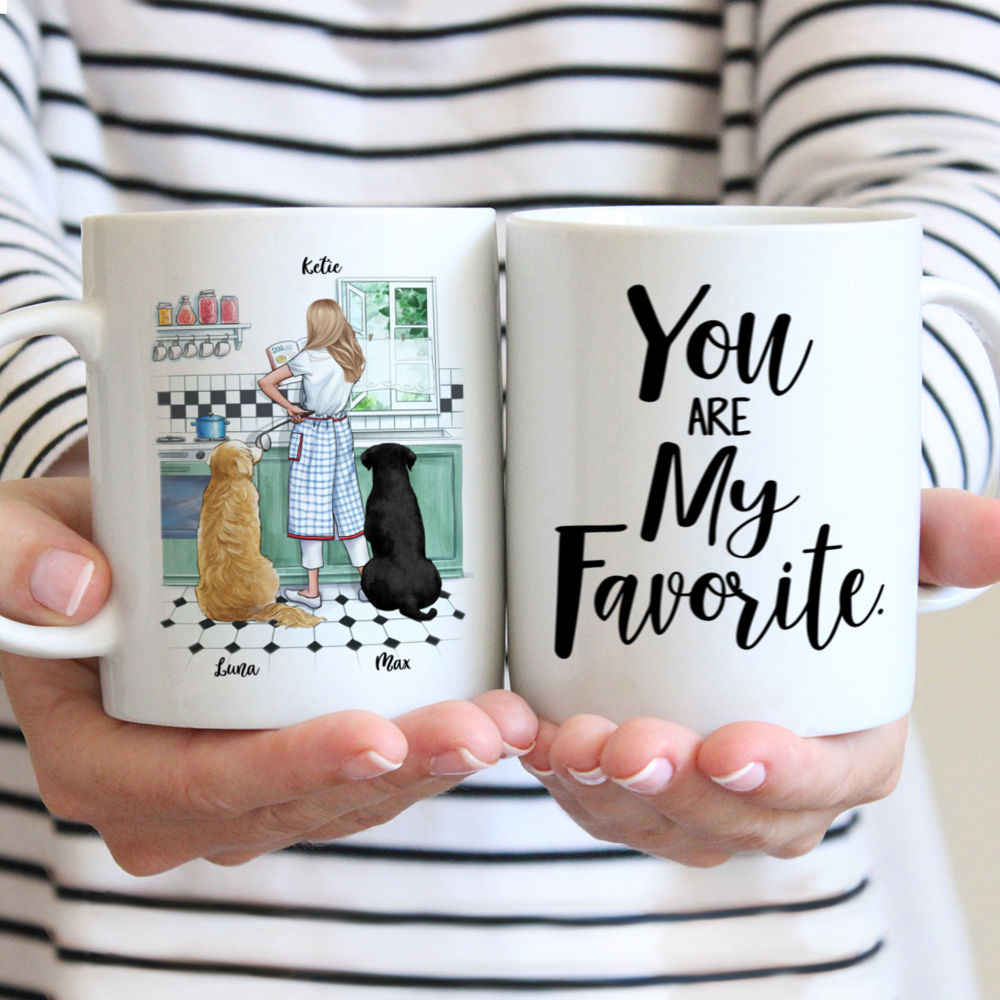 Personalized Mug - Girl and Dogs - You Are My Favorite - Kitchen