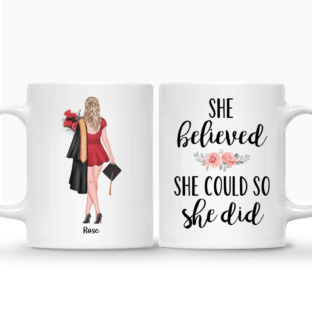 Personalized Mug - Graduation Mug - She believed she could so She did_3