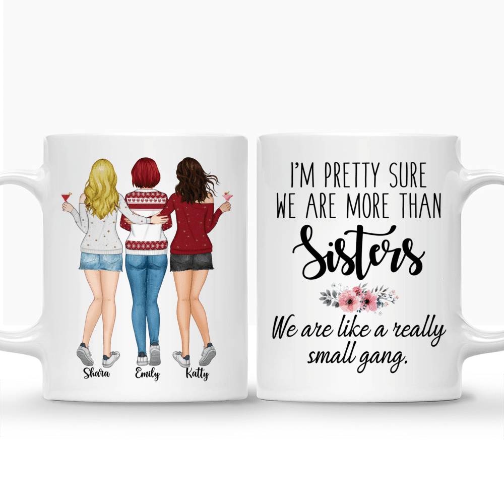 Personalized Mug - Up to 5 Women - I'm pretty sure we are more than sisters. We are like a really small gang (3265)_3
