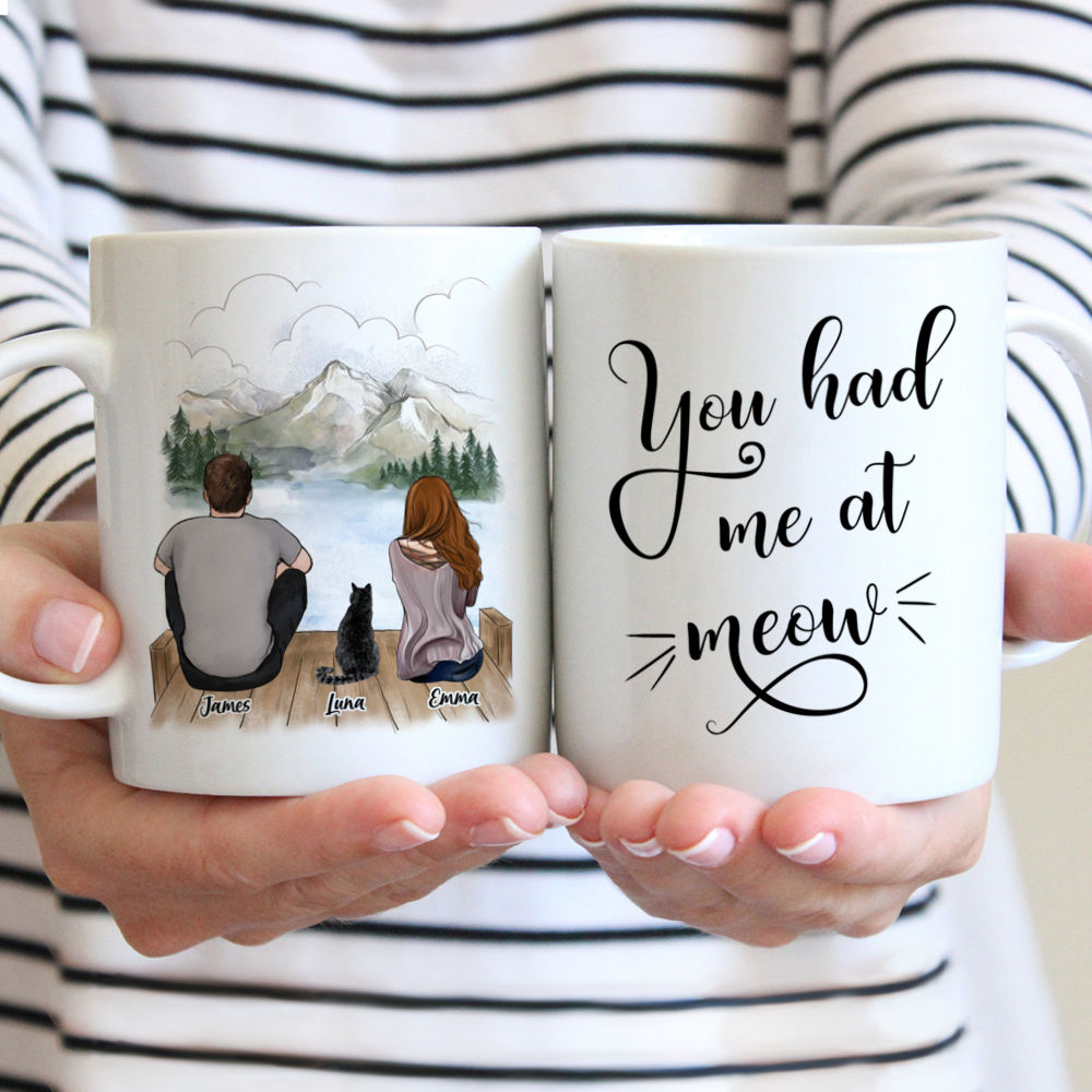 Personalized Cat Lover Mug - You had me at Meow (Girl & Cat Theme)