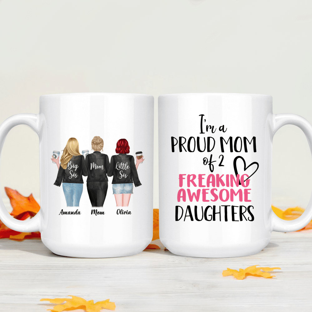 Proud Mom Of A Awesome Daughter Funny Coffee Mug - Best Christmas