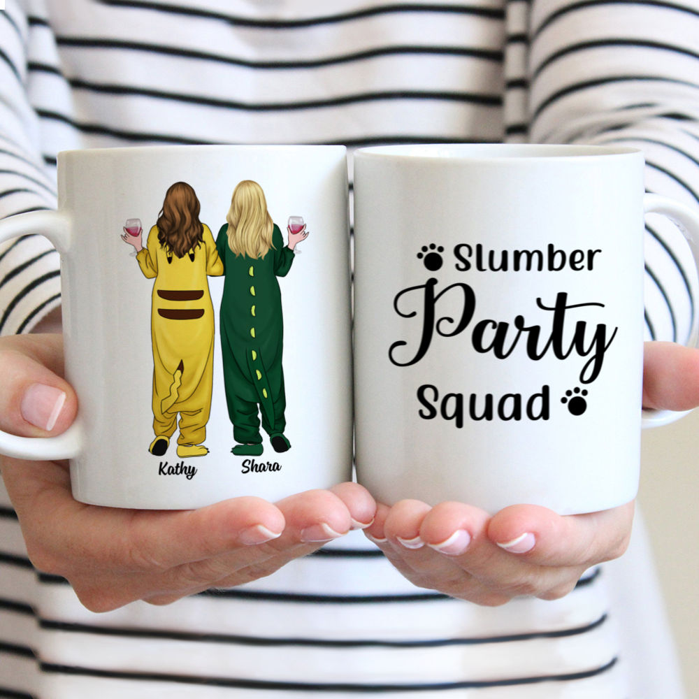 Personalized Mug - Onesies Pajamas Girls - Slumber Party Squad