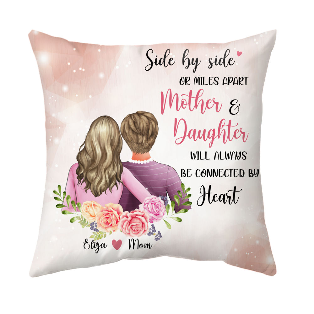 Personalized Pillow - Mother & Daughter Will Always Be Connected by Heart