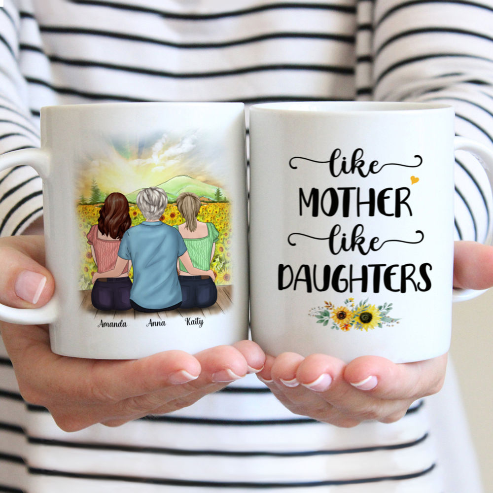 Personalized Mug - Sunflower Mother & Daughter (3480) - Like Mother Like Daughters