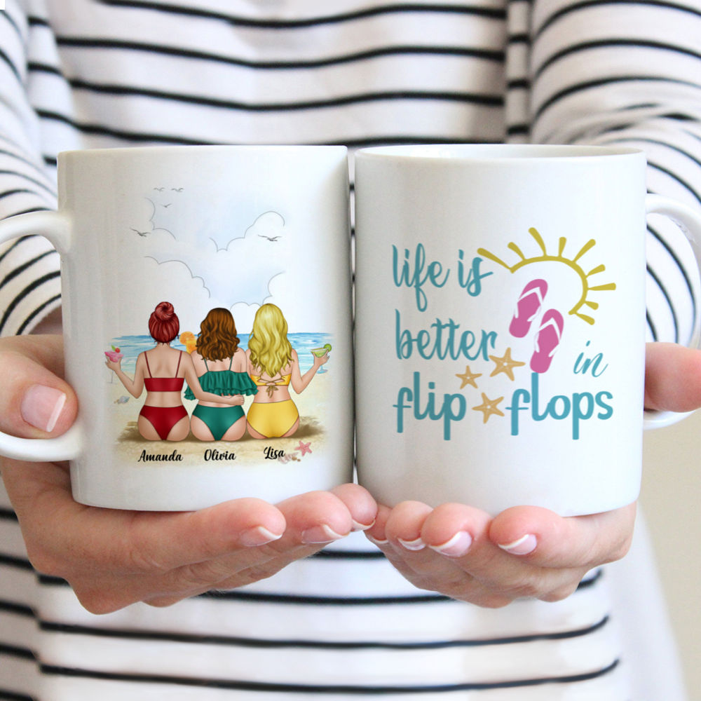 Personalized Mug - Beach Girls - Life Is Better In Flip Flops