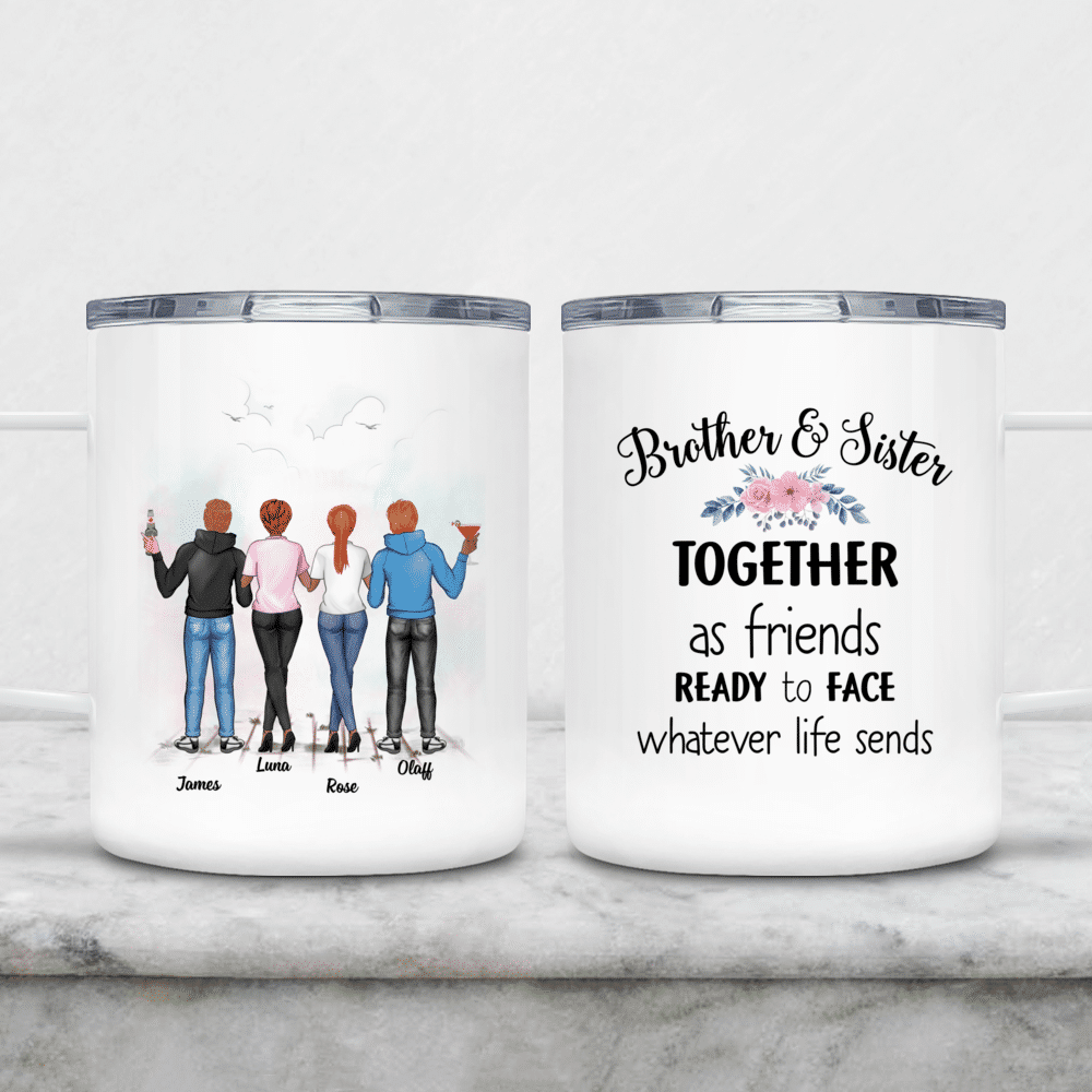 Personalized Bro & Sis Mug - Brother and Sister, Together as Friends