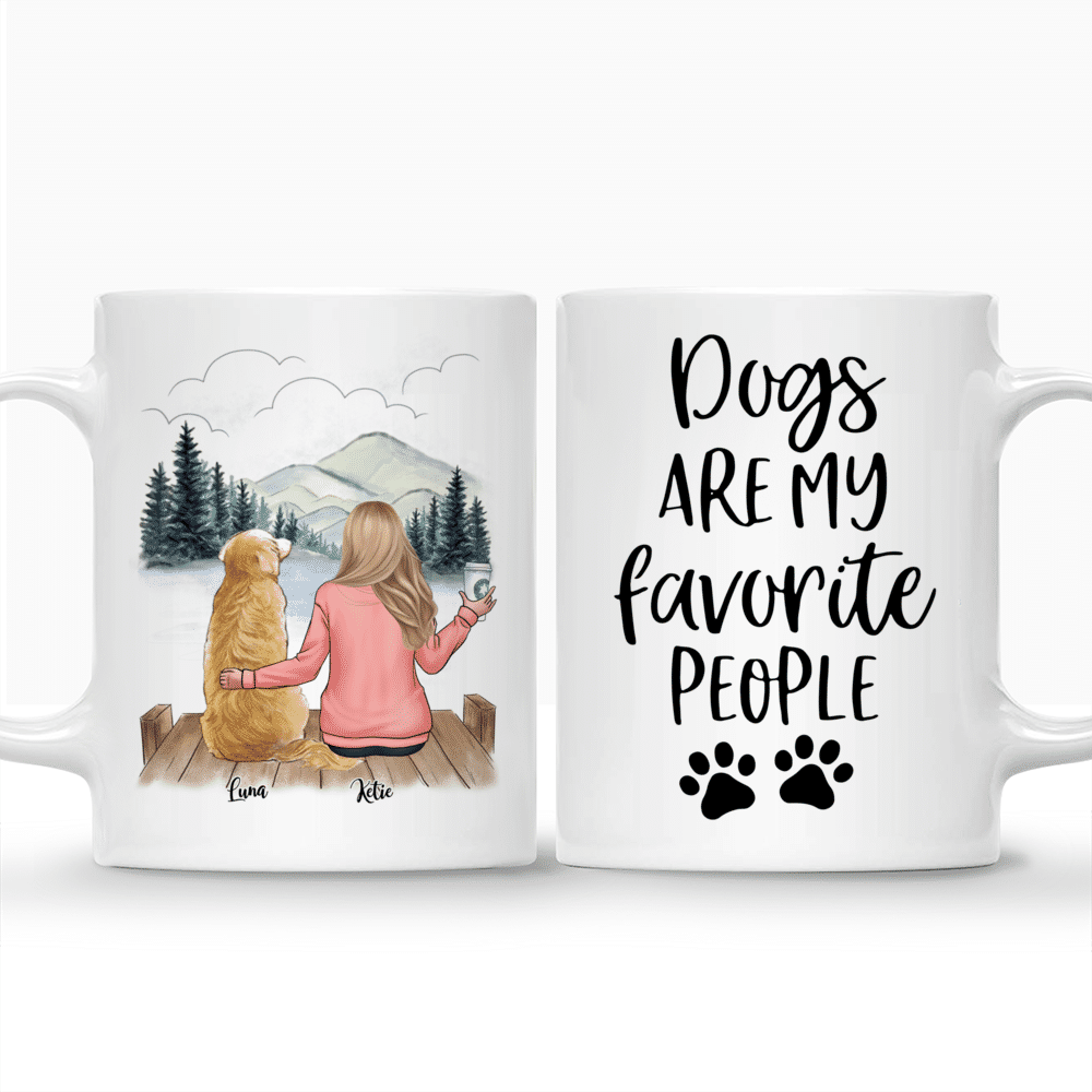 Personalized Mug - Girl and Dogs - Dogs Are My Favorite People._3