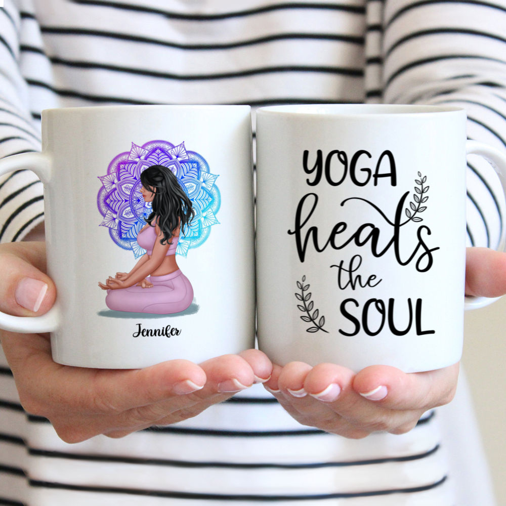 Personalized Mug - Yoga Girl - Yoga heals the soul (ver 3)