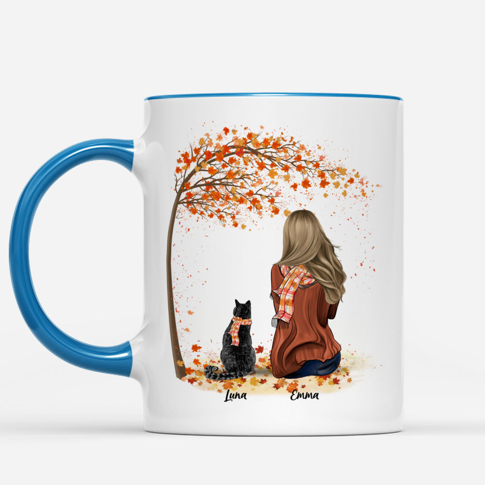 Cat Mom Mug Up To 5 Cats Girl And Cats Autumn Life Is Better - iTeeUS