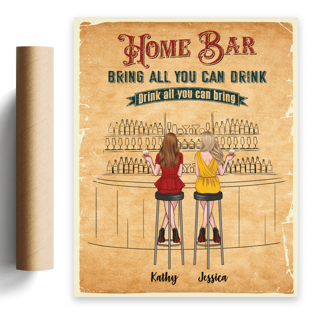 Drink Team Personalized Poster - Home Bar Bring All You Can Drink...