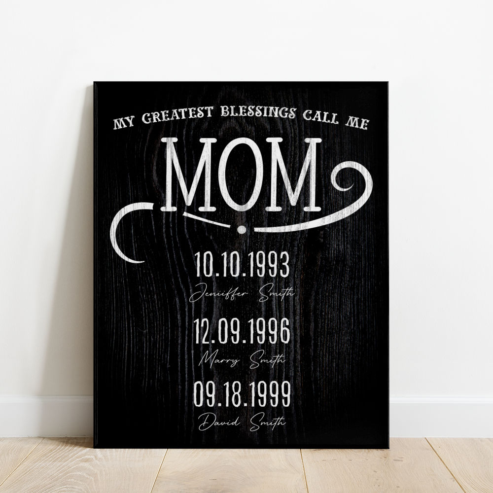 My Greatest Blessings Call Me Mom Picture Canvas, Mom Gifts For Mother's Day,  Unique Personalized Gifts For Mom - Best Personalized Gifts For Everyone