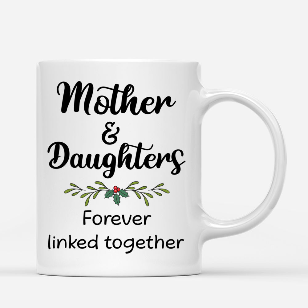 Mother & Children - Sunset - Mother And Daughters Forever Linked Together - Personalized Mug_2
