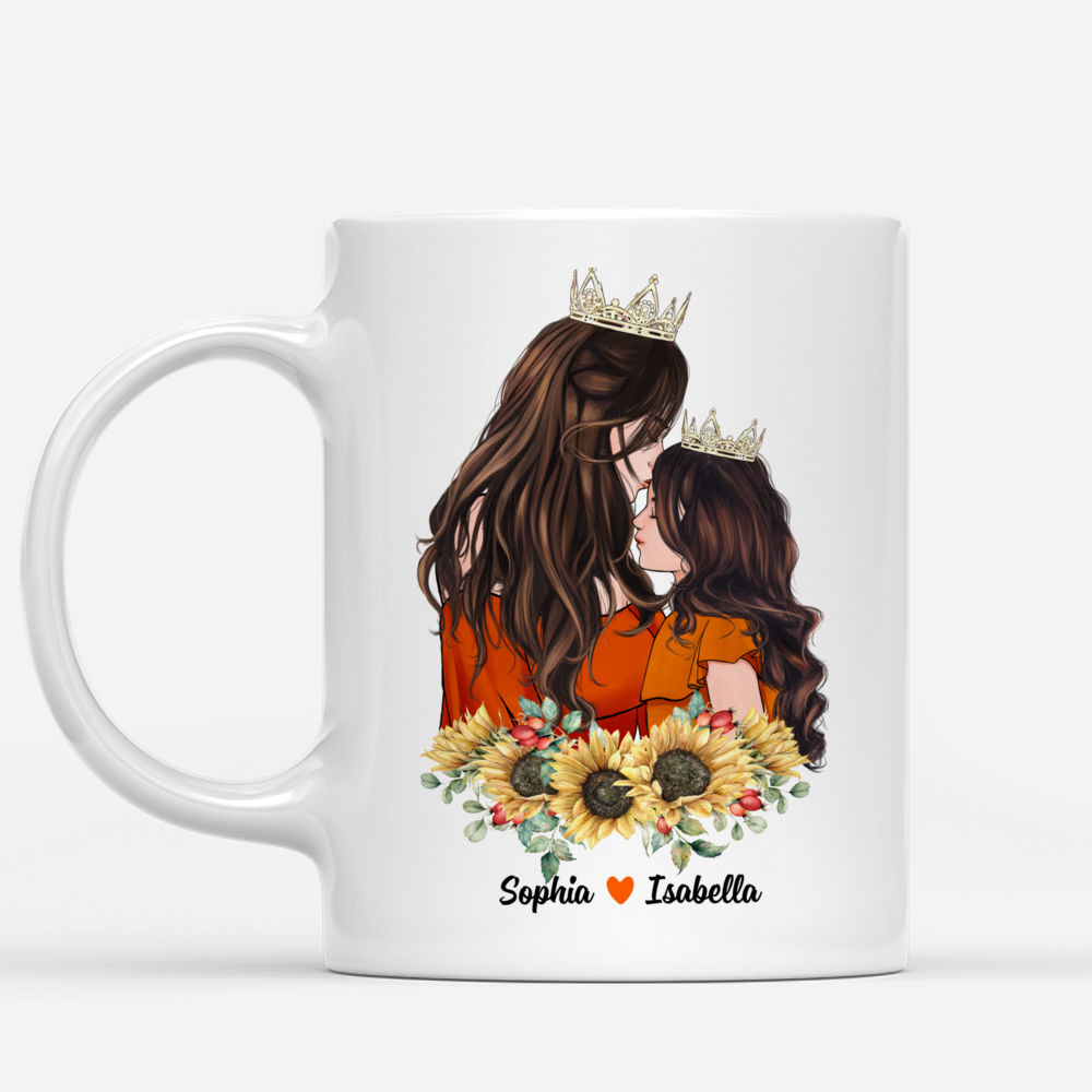 Personalized Mug - Mother & Little Princess Sunflower - Mother and Daughter never truly part. Maybe in distance, but never in heart_1