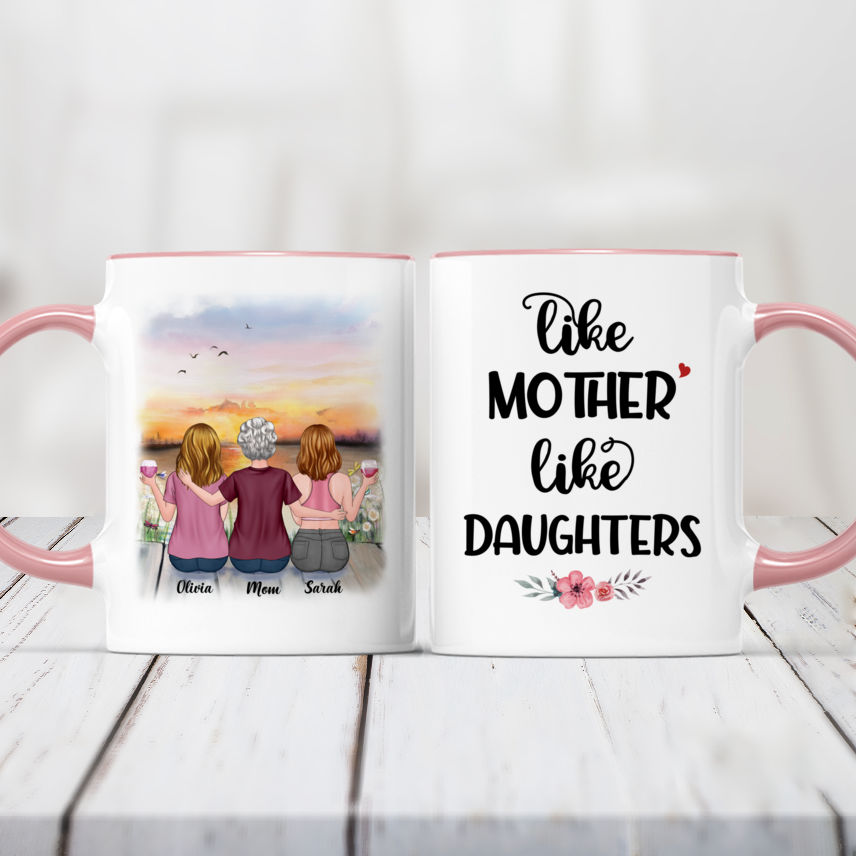 Mother & Daughter Custom Coffee Cups - Sunset - Like Mother Like Daughters