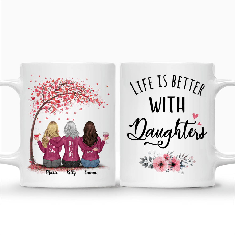 Personalized Mug - Mother and Daughter - Life is better with Daughters (3534)_3