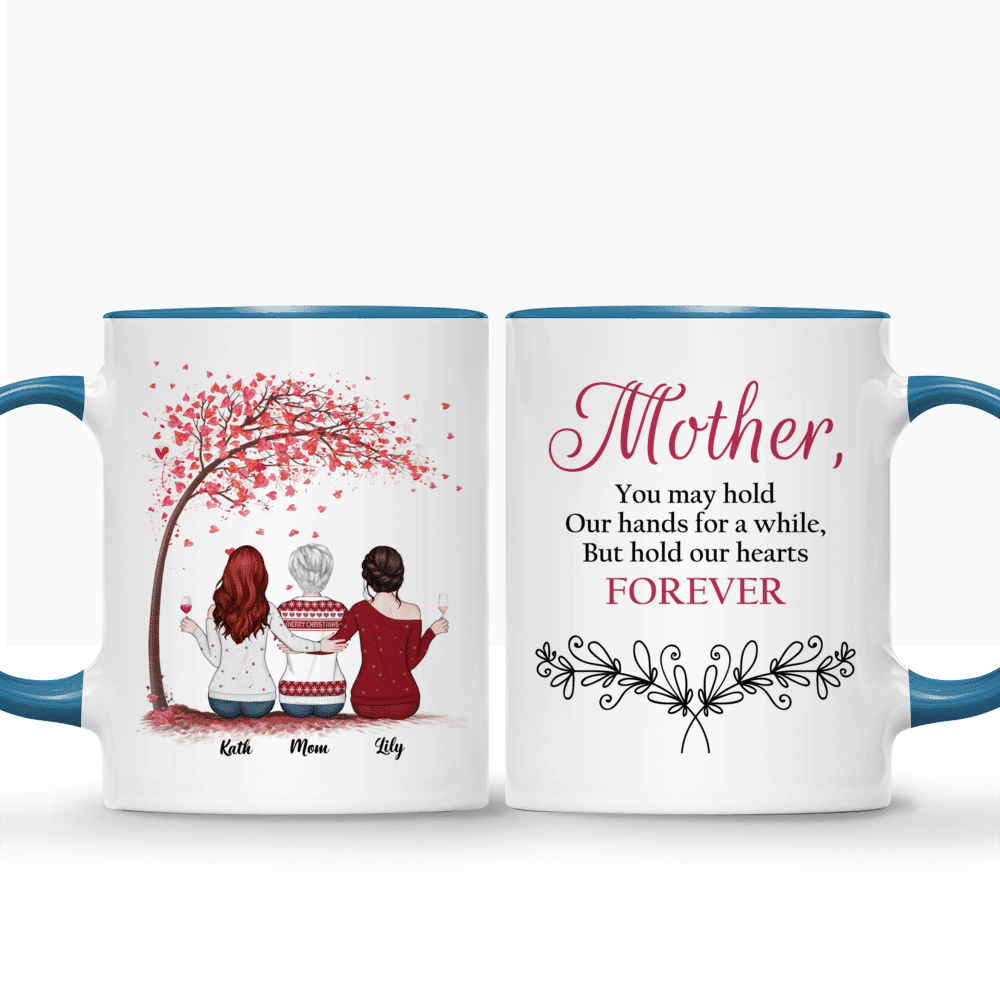 TRAVEL Coffee Tumbler MUG, MOTHER of the Bride Mug, Mothers hold their  daughter's hands for a short while, but their hearts forever MPH165