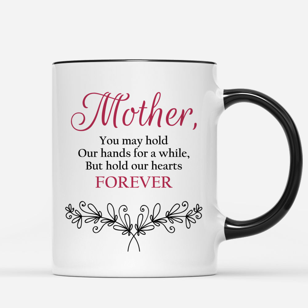 TRAVEL Coffee Tumbler MUG, MOTHER of the Bride Mug, Mothers hold their  daughter's hands for a short while, but their hearts forever MPH165