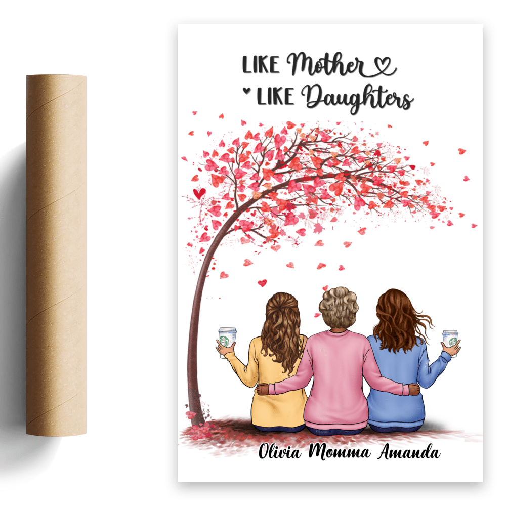 Personalized Poster - Love Tree Poster - Like Mother Like Daughters