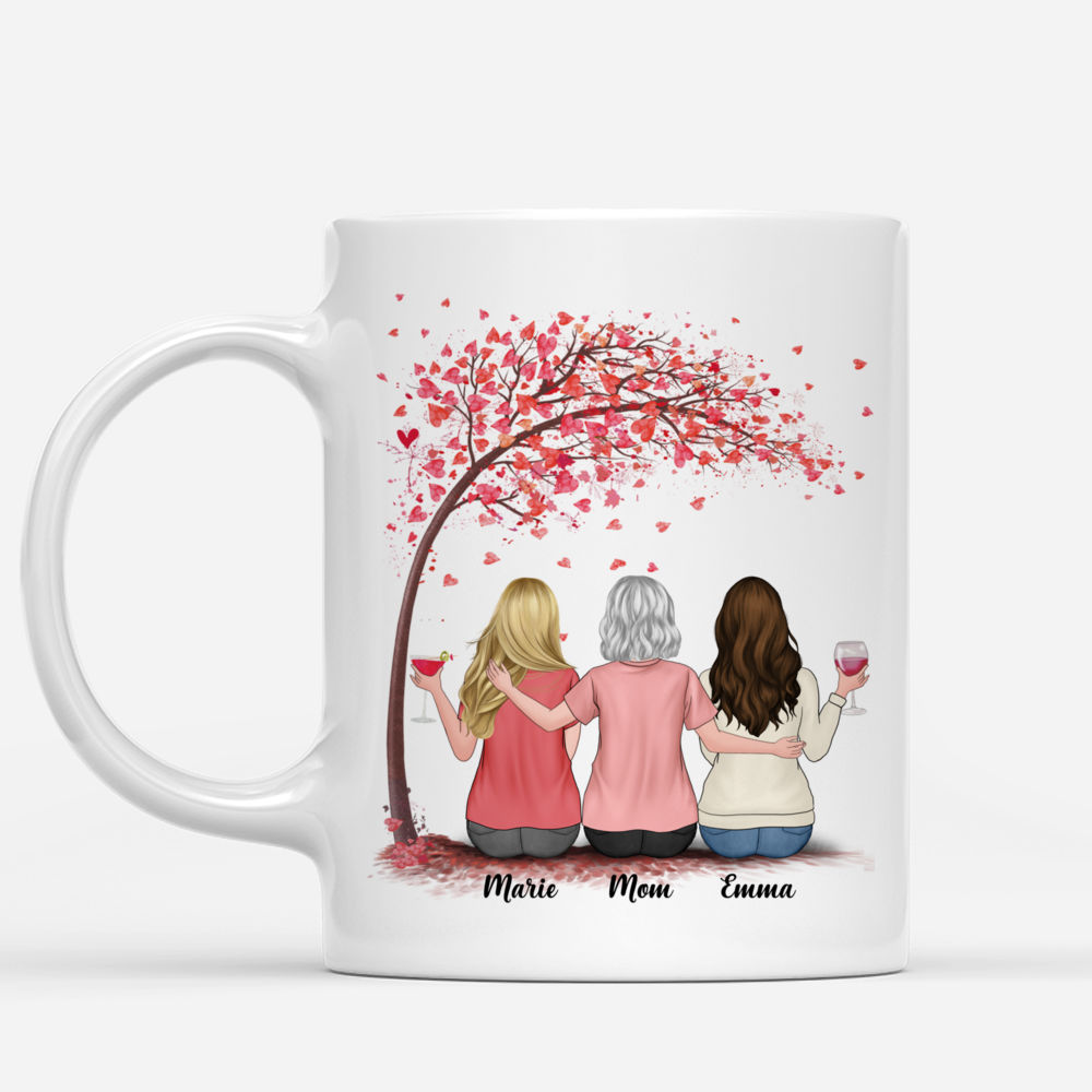 Personalized Mug - Mother & Daughters - Mother & Daughters forever linked together (3605) - Mother's Day Gift For Mom, Gift For Daughters_1