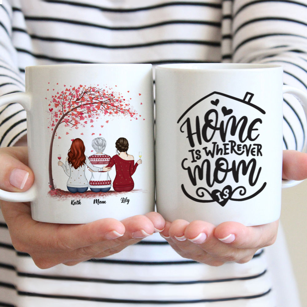 Mother & Daughter - Home is wherever mom is - Personalized Mug