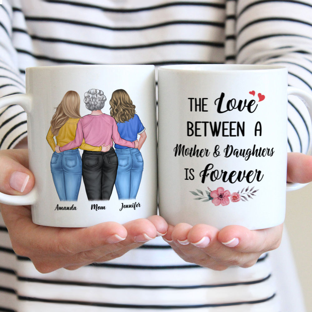 Personalized Mug - Loving Mother - The Love Between A Mother And Daughters Is Forever (2)