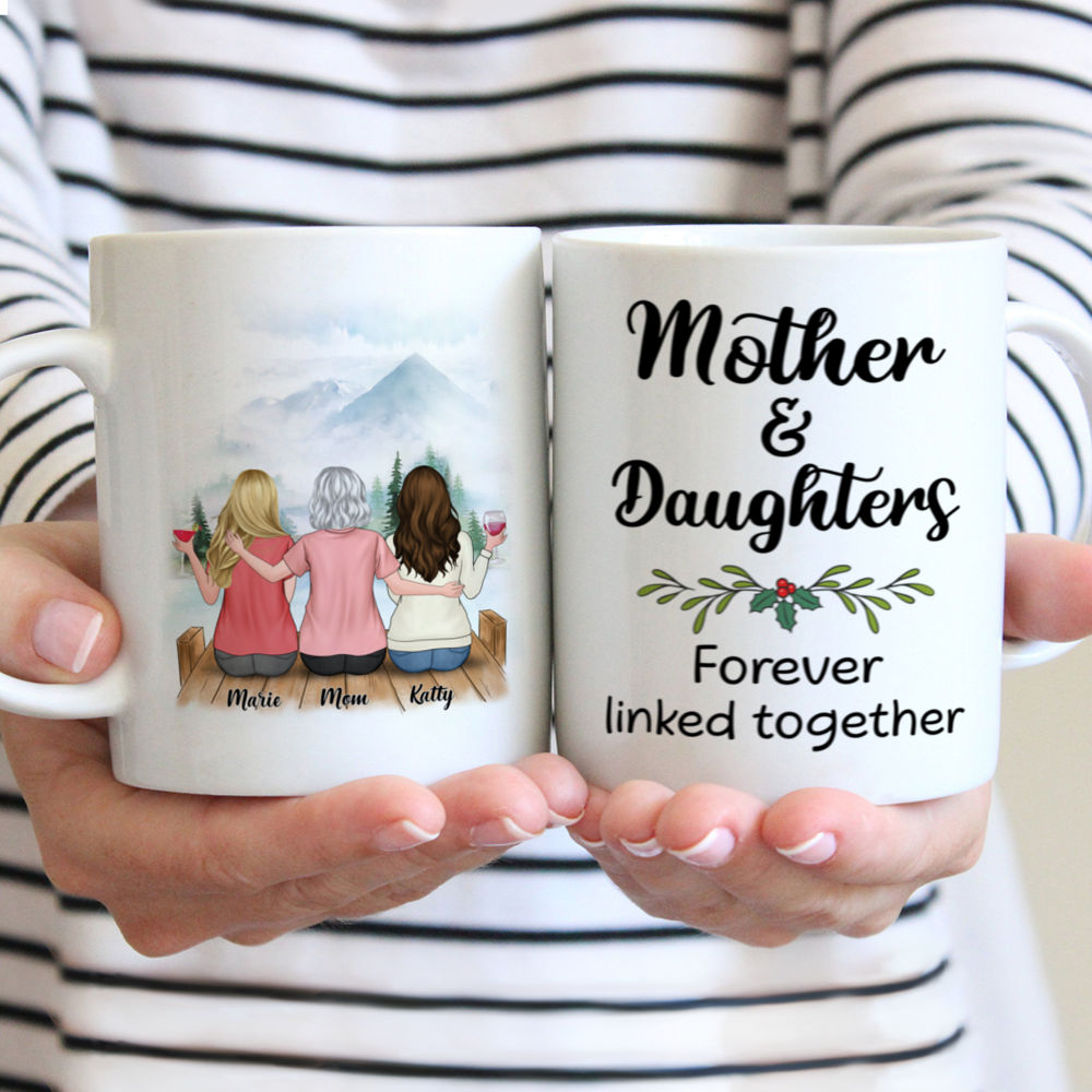 Personalized Mug - Mother & Daughters - Mother & Daughters forever linked together (3620)