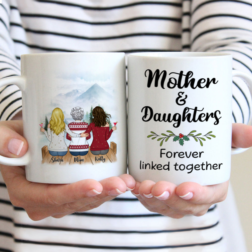 Personalized Mug - Mother & Daughters - Mother & Daughters forever linked together (3647)