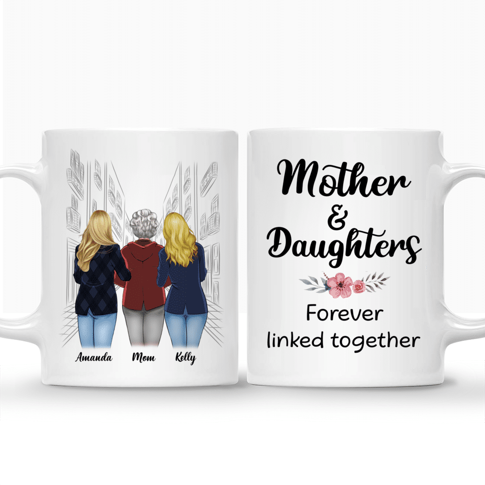 Personalized Mug - Mother's Day - Mother & Daughters Forever Linked Together - H_3