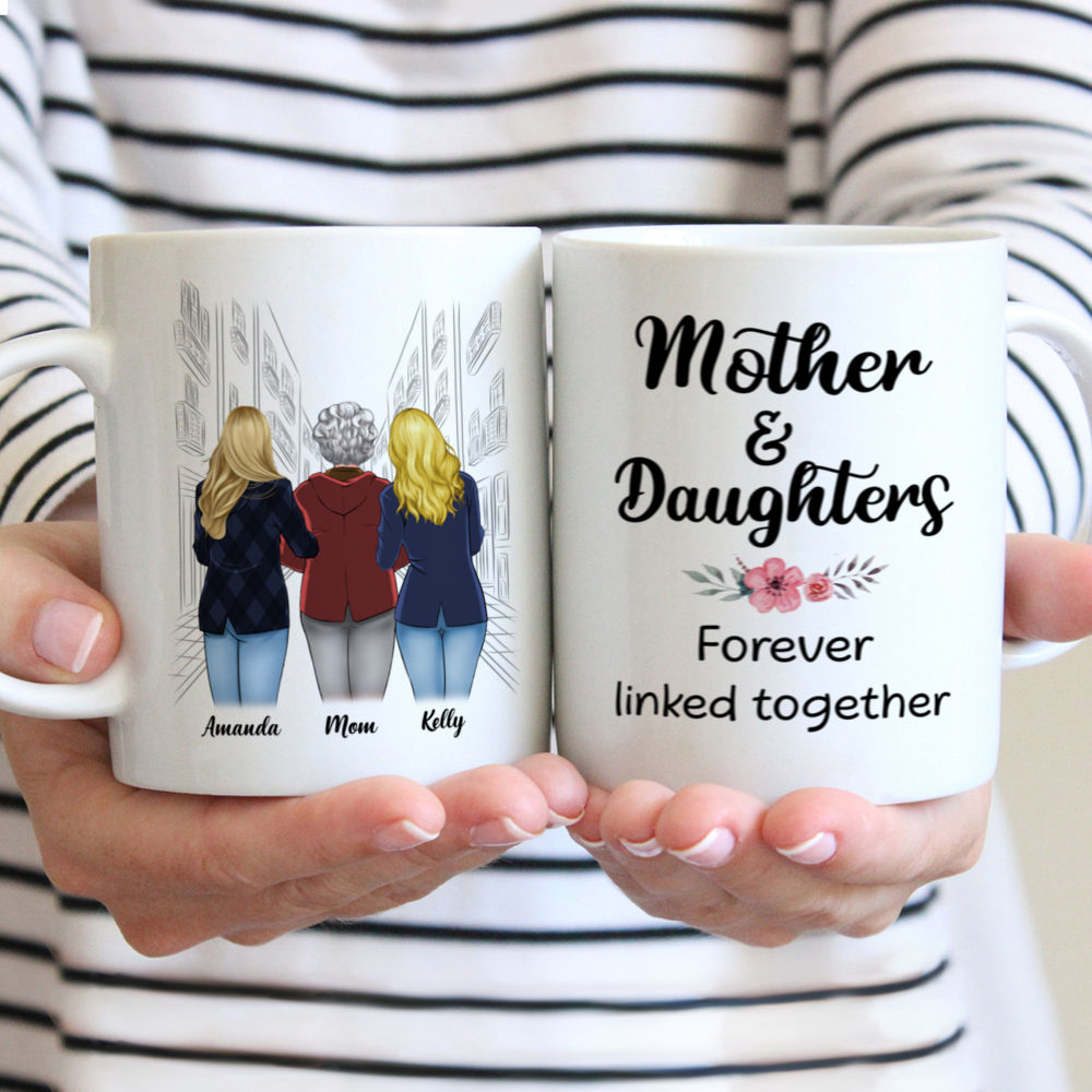 Personalized Mug - Mother's Day - Mother & Daughters Forever Linked Together - H