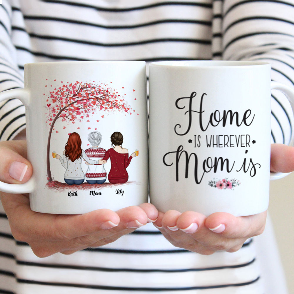 Personalized Mug - Mother & Daughter - Home is wherever mom is