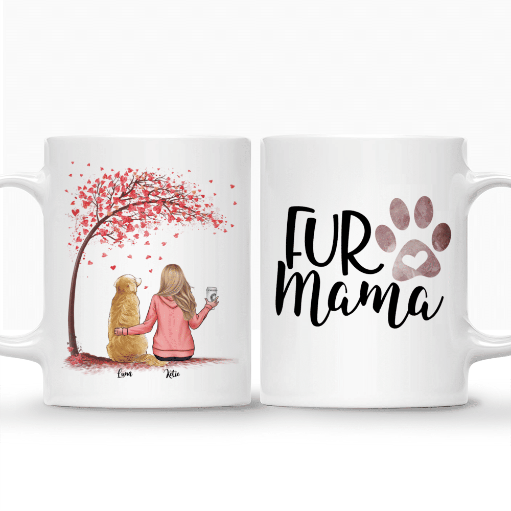 Personalized Girl & Dogs Mug - Fur Mama Custom Mug (Love Version)_3