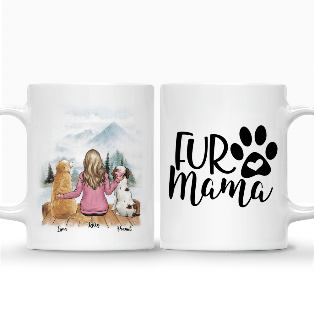 Girl and Dogs - Fur Mama (3658) - Personalized Mug_3