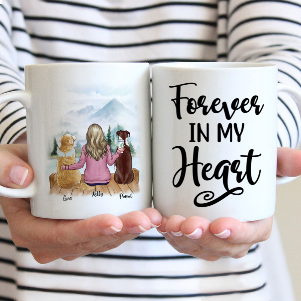 Personalized Mug - Girl and Dogs - Forever In My Heart (3658)