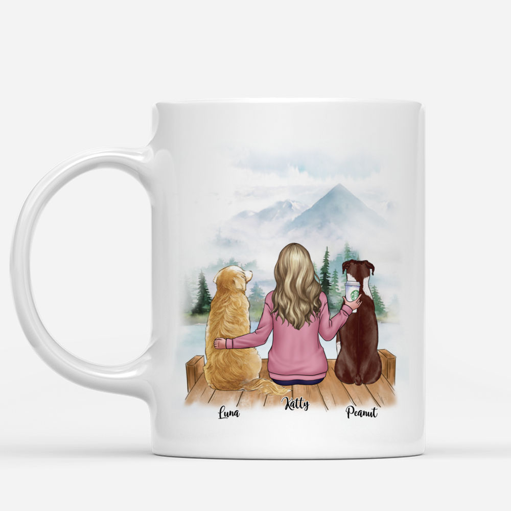 Personalized Mug - Girl and Dogs - World's Best Dog Mom (3658)_1